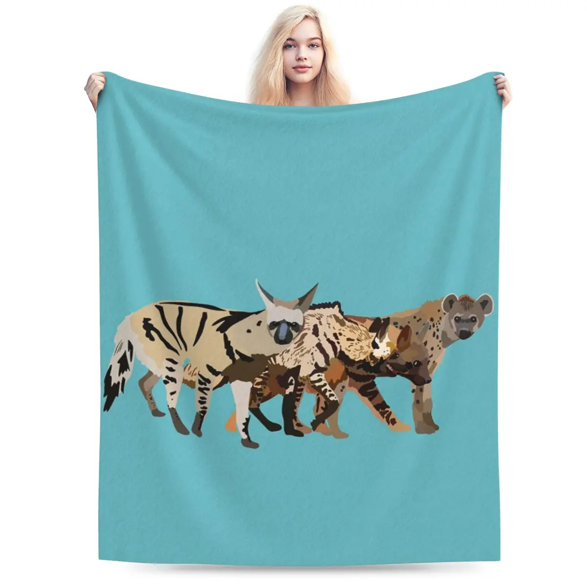 H Is For Hyena Blanket Soft Warm Flannel Throw Blanket Plush for Bed Living room Picnic Travel Home Couch