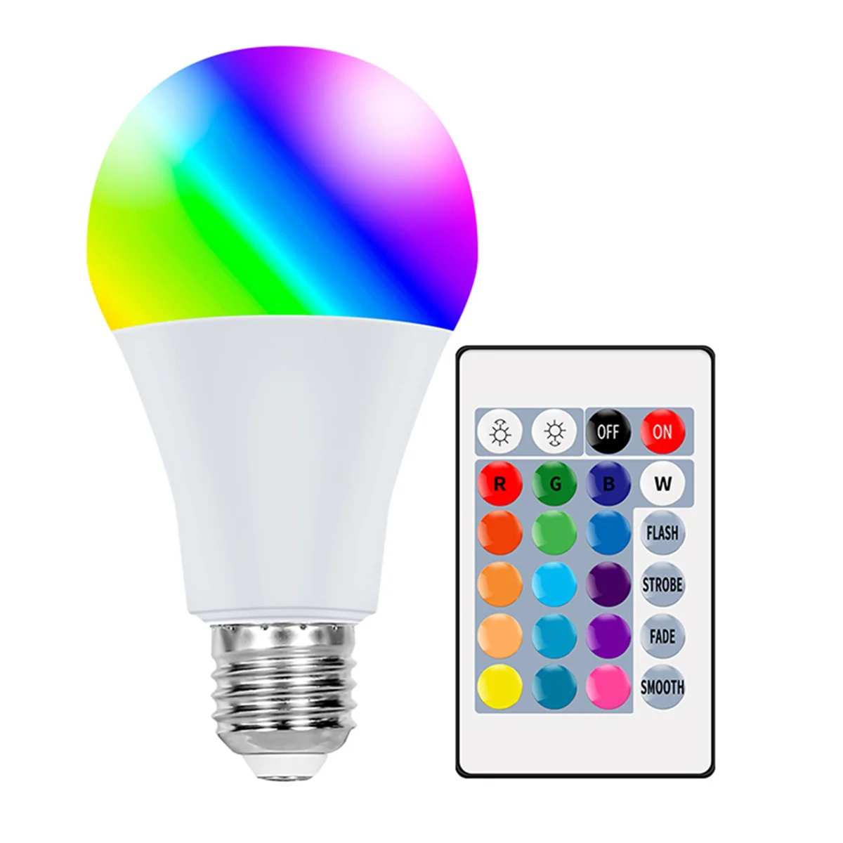 AT37-16 Color E27 25W RGB LED Light Bulb with Remote Control for Room Garden Party Smart Bulb Lamp Dimmer True White