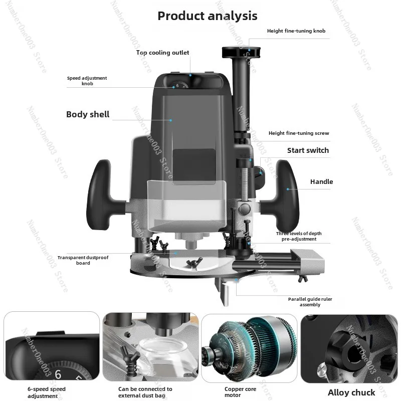 Bakelite Milling Wood Board Slotting Artifact Big Gong Machine, Multi-functional Trimming Machine, Woodworking Engraving Machine