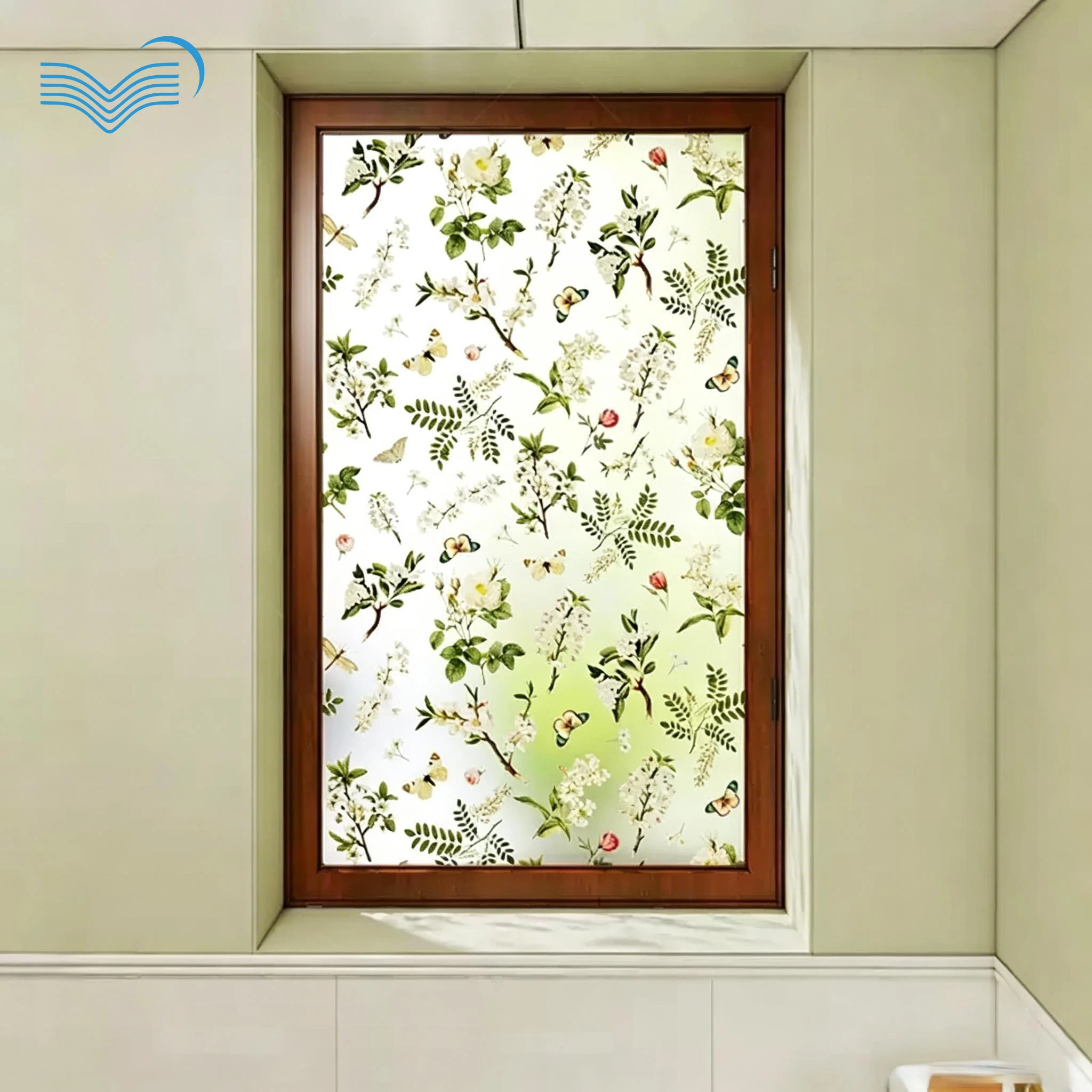 Vintage Floral Static Cling Frosted Window Film Multiple Botanical Patterns Available Privacy Decor Decal For Bathroom Bedroom