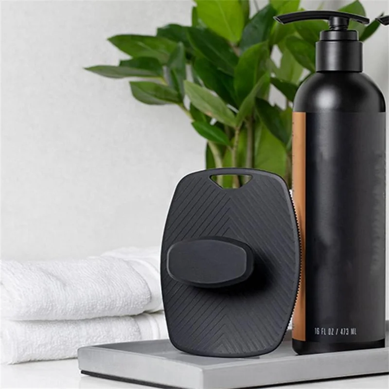 1 Buah Sikat Pengelupasan Silikon Hitam untuk Pria Pembersih Manual Pembersih Tubuh Perawatan Tubuh Scrubber Mandi Sikat Mandi Pijat Lembut