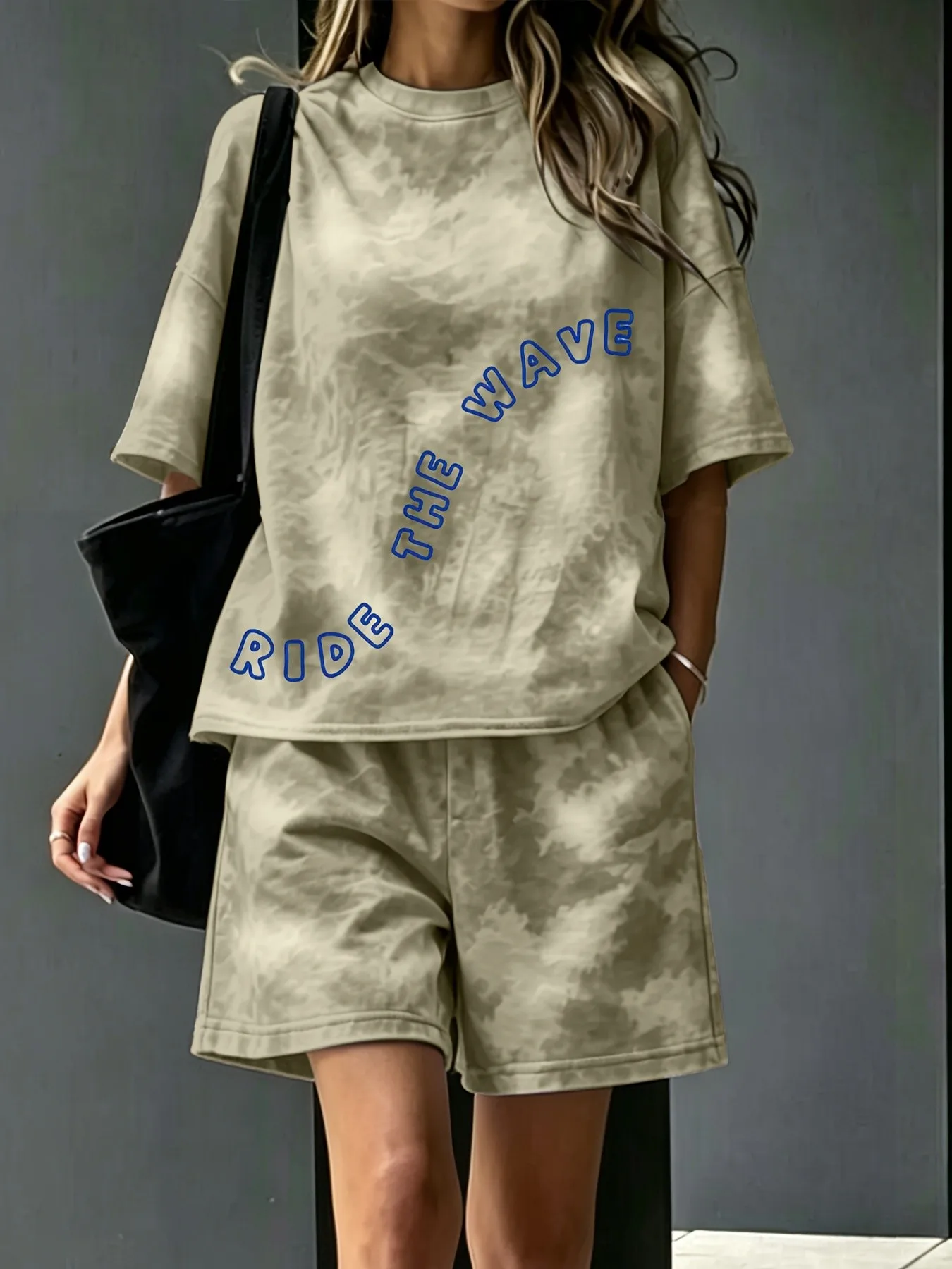 2026 summer new style street fashion casual easy-matching comfortable 3D letter pattern printed women's short-sleeved shorts set