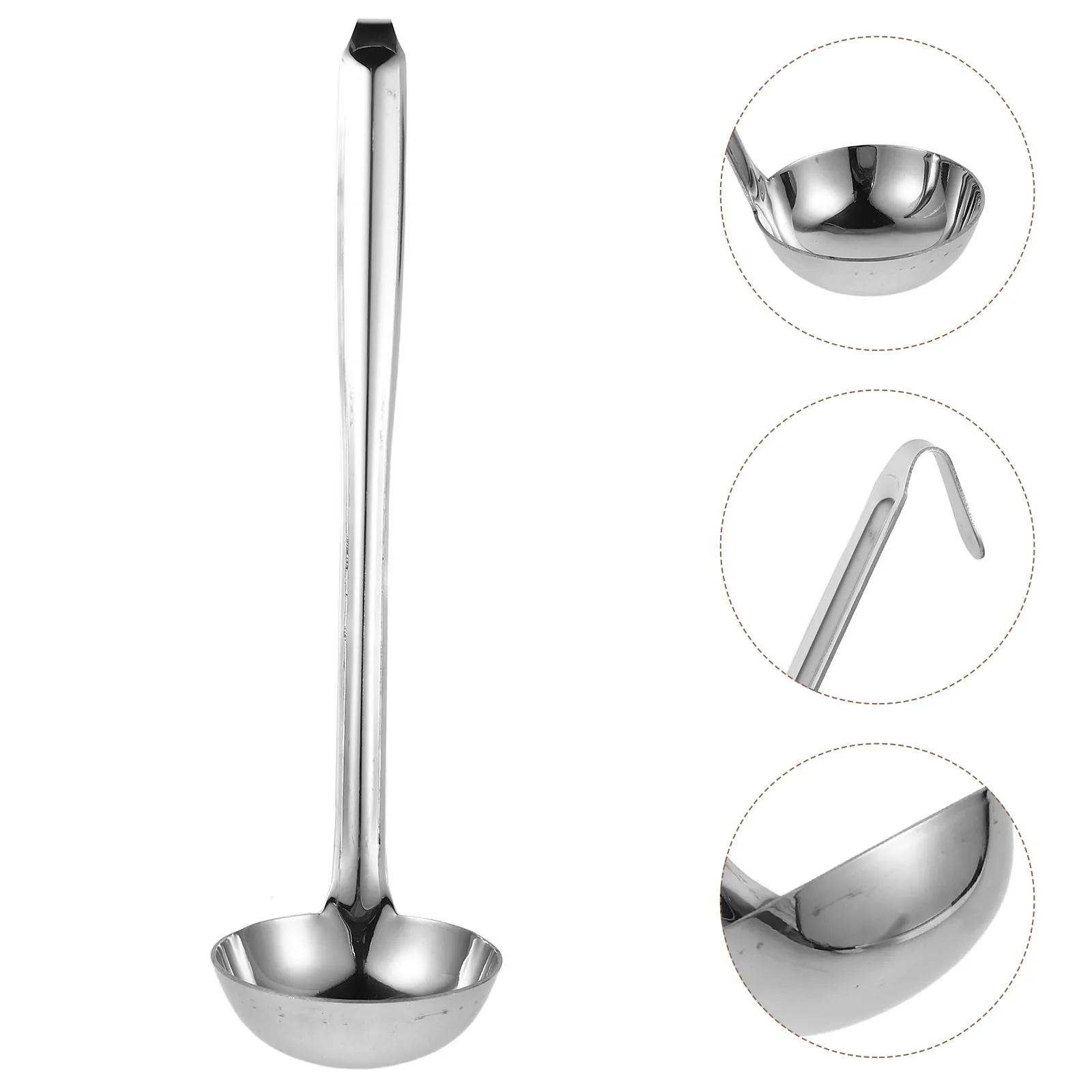 

Stainless Steel Soup Ladle 50Ml With Hook Long Handle For Serving Soups Sauces Stews Hot Pot Cooking Kitchen Use Ladles Serving