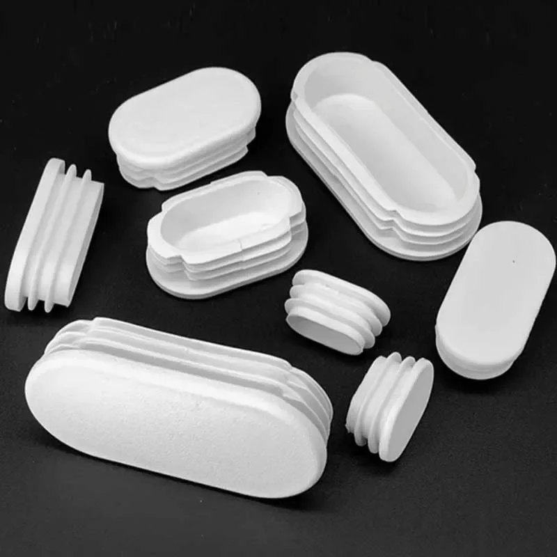 Black/White Oval Oblong Blanking Plug Caps Tube Pipe Insert Plugs Chair Table Leg Covers Cap Non-slip Furniture Feet Protector