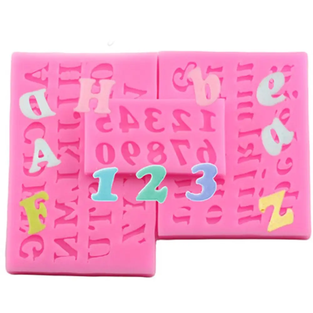 3pcs/set Letter Number Silicone Molds Fondant Cake Decorating Tools Chocolate Mold Baking Dish Bakeware Sugar Craft Kitchen Tool