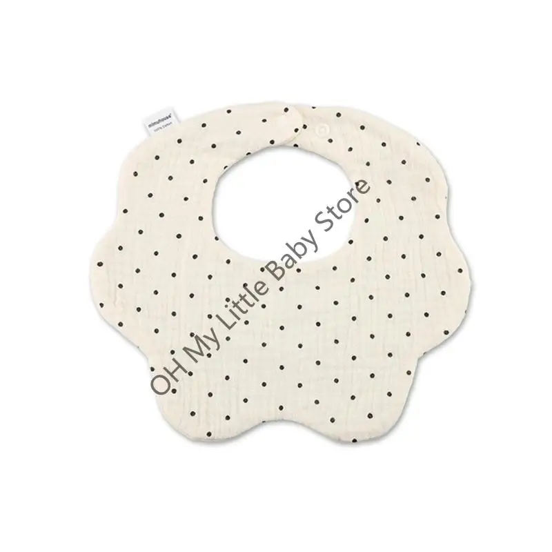 مريلة أطفال M76C مصنوعة من القطن الخالص مع إبزيم كبس للأولاد والبنات أثناء تناول الطعام #4