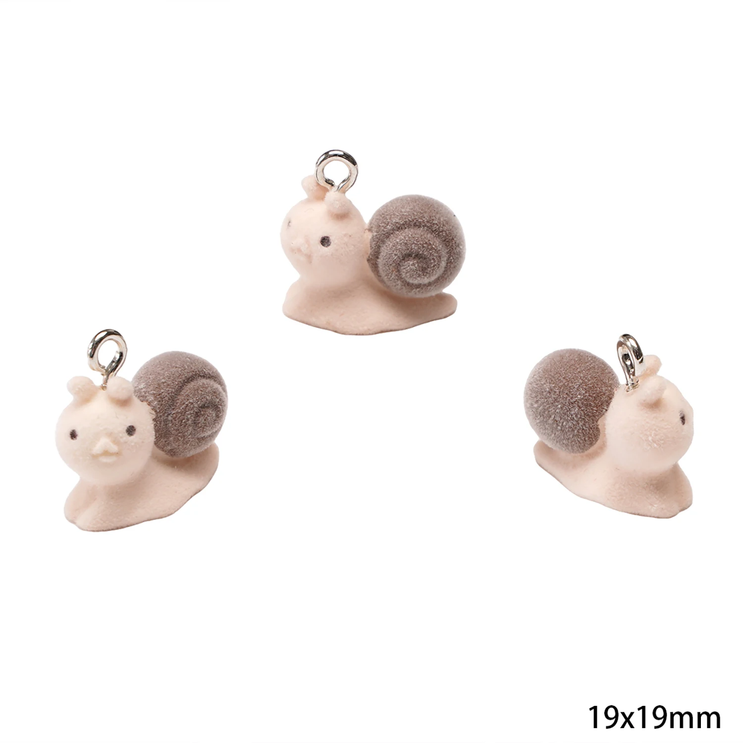 3D Flocking Resin Animal Charms for DIY Jewelry