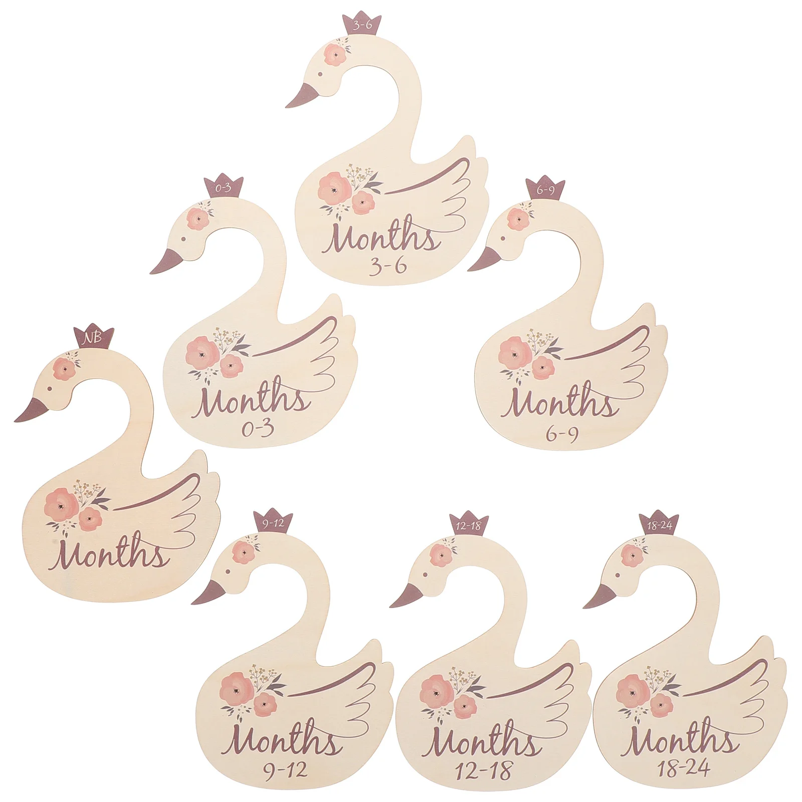 7 قطعة فواصل خزانة خشبية على شكل بجعة منظمات خزانة الملابس لملابس الحضانة حجم فرز فواصل خزانة معلقة