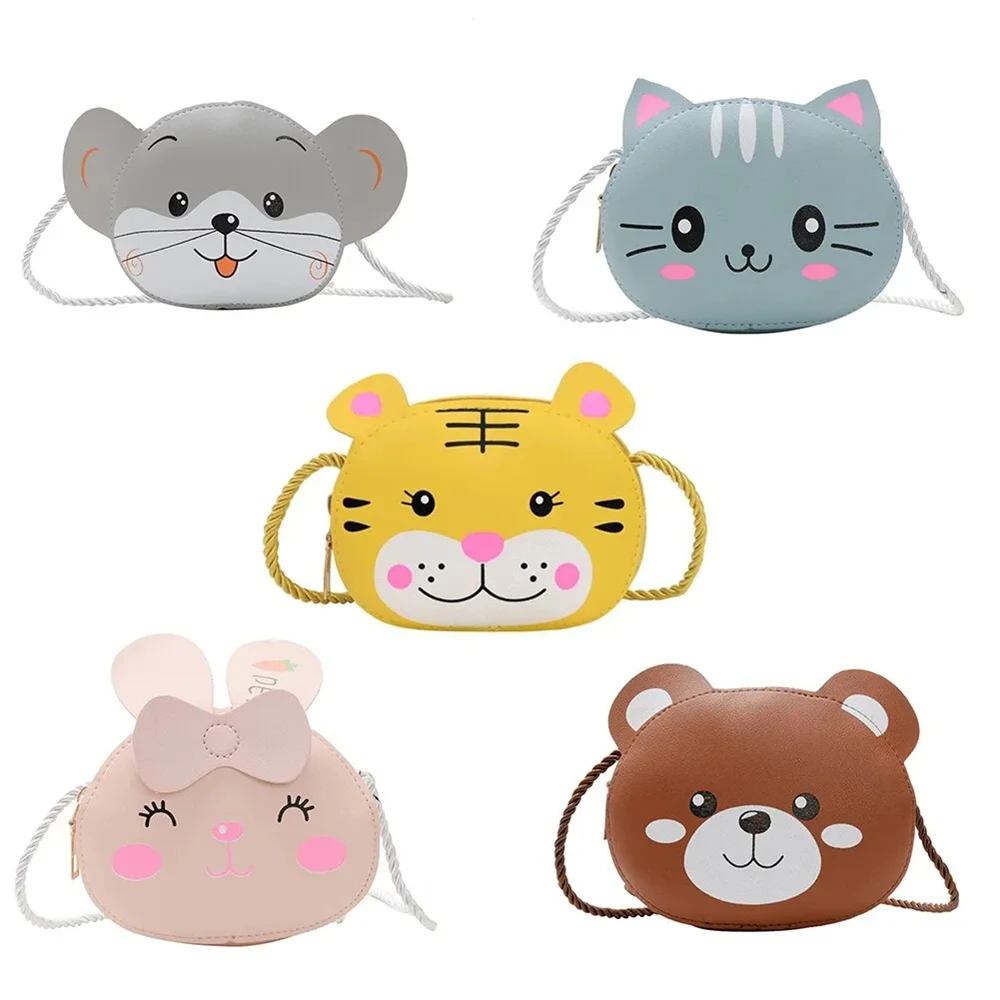 1Pcs Mini Crossbody Bag for Children Cute Cartoon Cat Baby Girls Shoulder Bags Boys Kids Small Coin Purse Handbags Wallet