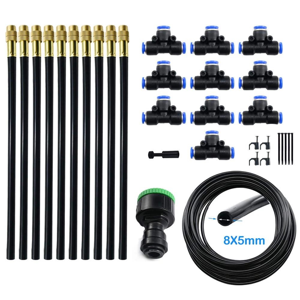 8MM Pipe Free Bending  Copper Mist Nozzle Universal Spray Nozzle Quick Push Lock Joint Garden Humidification Sprayer