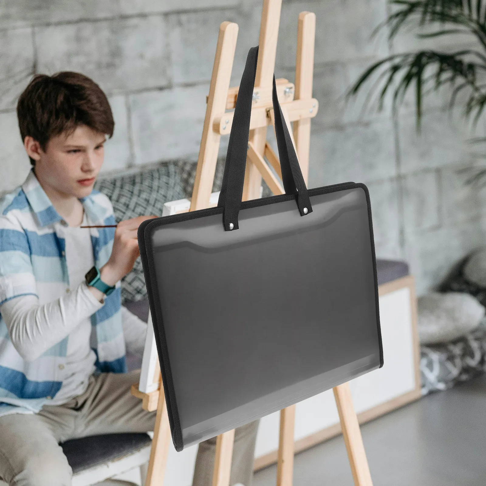 Art Portfolio Bag Large Capacity Artwork Storage Zipper Handheld Organizer Storage Portfolio Folder Document Bag for Student