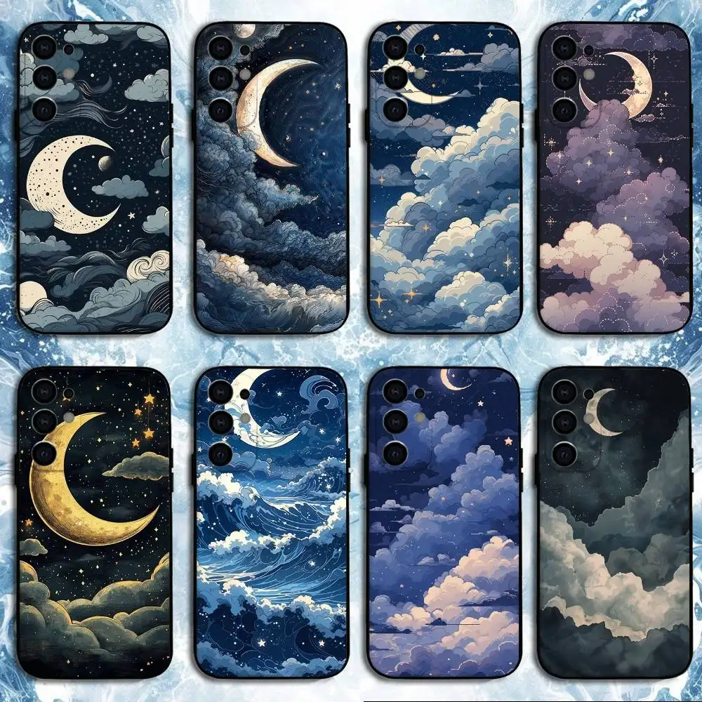

Star Language And Cloud Gauze Phone Case For Samsung S25,S24,S23,S22,S21,S20,Plus,Fe,Lite,Others Black Cover