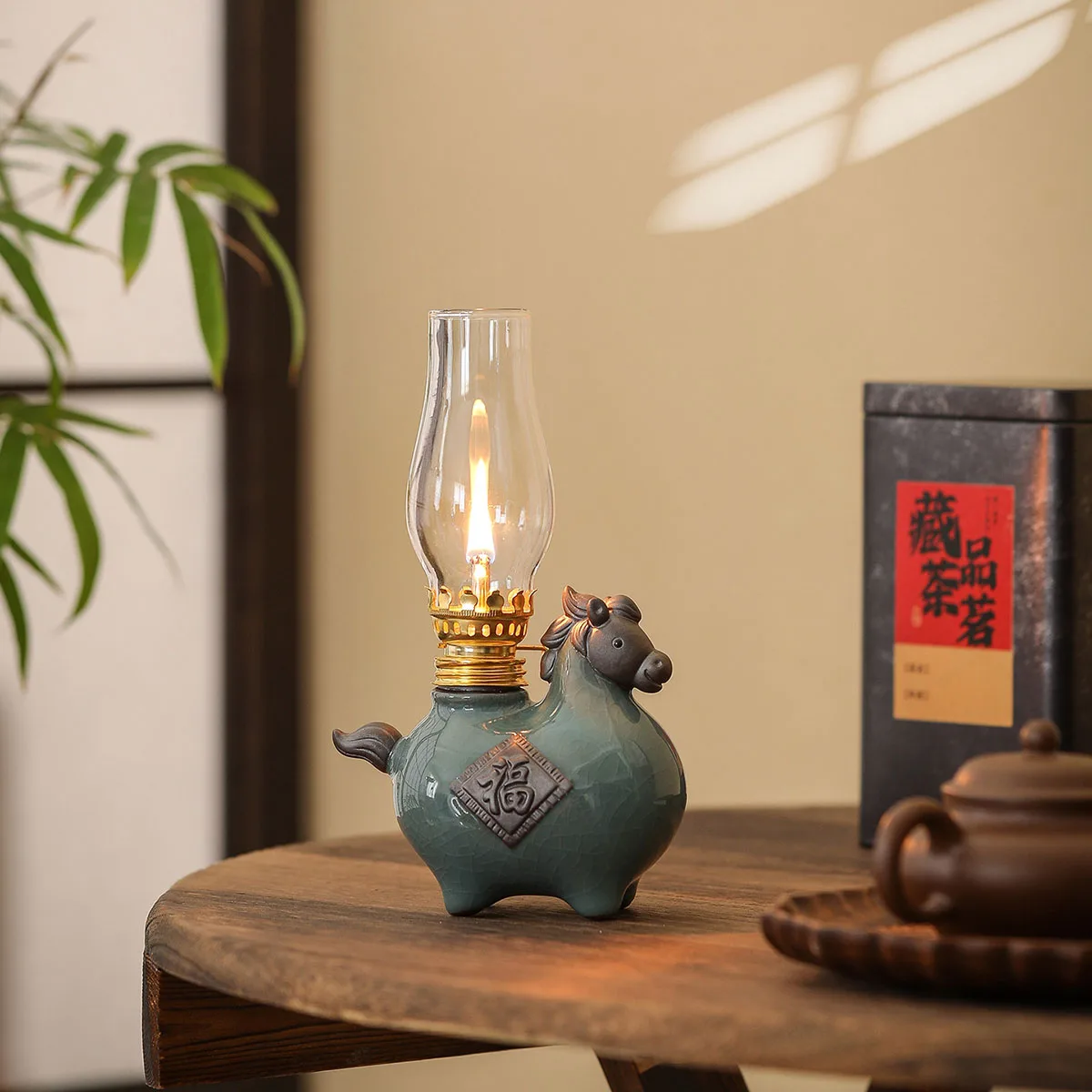 Traditional Ceramic Butter Oil Lamp，The Buddhist Temple Enshrines oil lamps,Home Atmosphere Decoration Lamp