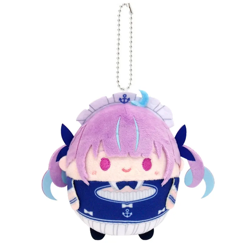 Neue süße Hololive Minato Aqua Runde Mochi Maskottchen Plüsch gefüllt Schlüssel bund Schlüssel halter Schlüssel ring Tasche Anhänger Puppe Spielzeug Kinder Geschenke