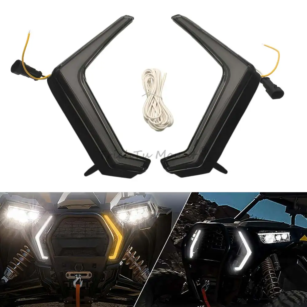 

LED Front Fang Accent Light Running Turn Signal Lamps for Polaris RZR Trail S XP Turbo 4 1000 2019-2025 Replace For #2884871