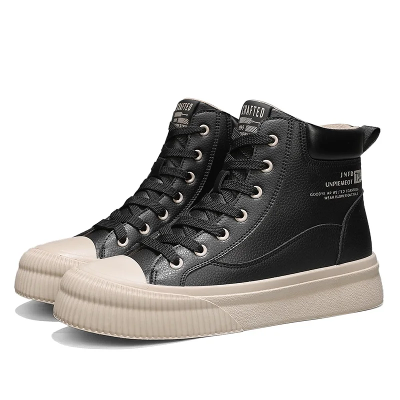 الرجال الأحذية 2025 منصة جديدة الأحذية في الهواء الطلق مقاوم للماء أحذية رياضية كاجوال العمل الرجال حذاء من الجلد المشي أحذية أمان رجالي رياضي #6