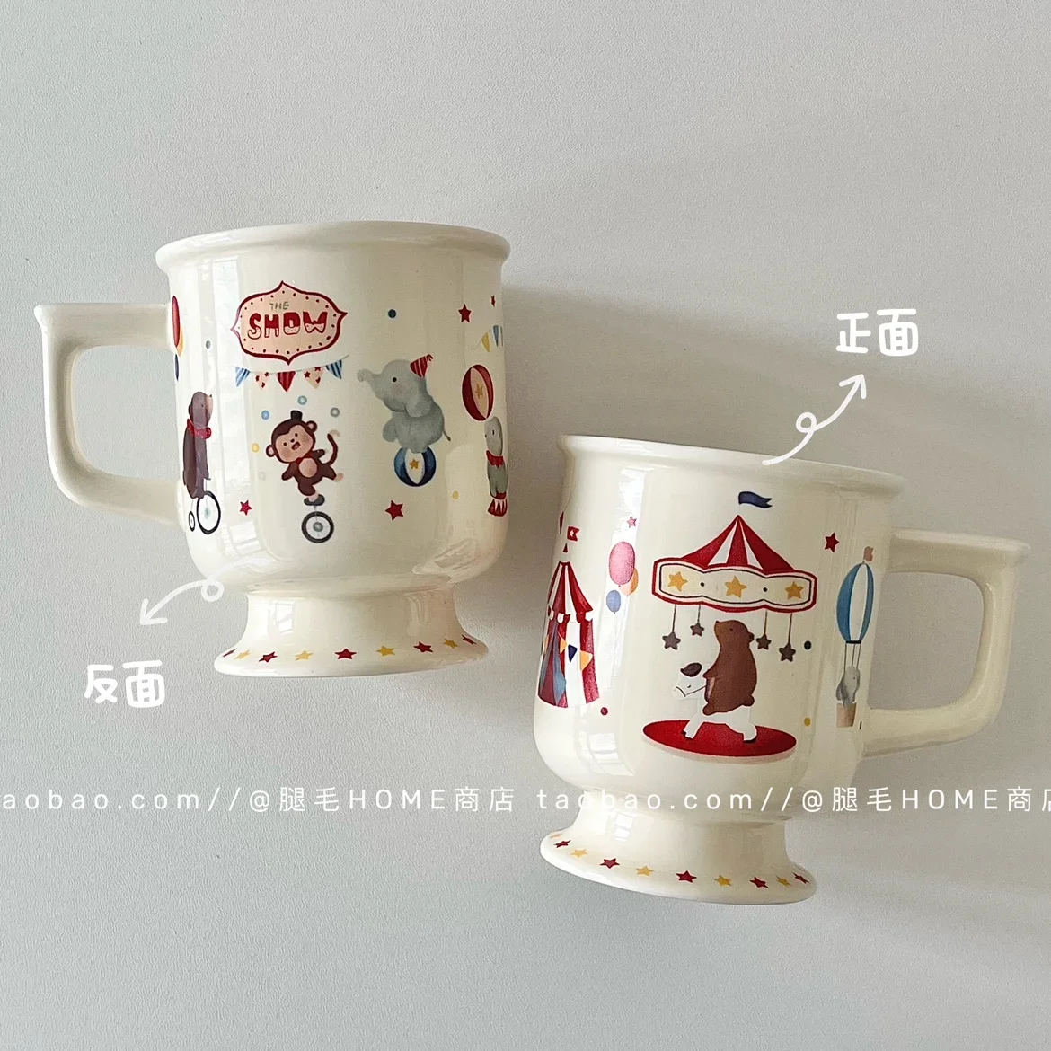 Mug Ceramic Cute Childlike Cartoon Animal Illustration Printing Dyeing DecorationCreative Desktop Decoration Storage WaterCoffee - Image 3