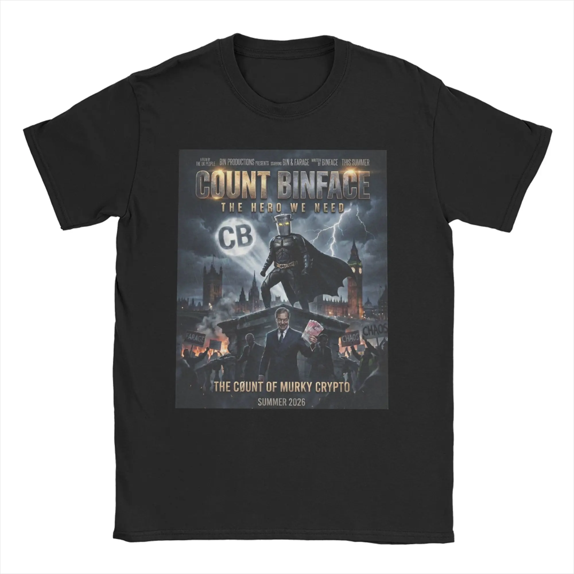 Count Binface The Hero We Need Clacton By-Election T Shirts Men 100% Cotton T-Shirts Round Collar  Tees Short Sleeve Clothes