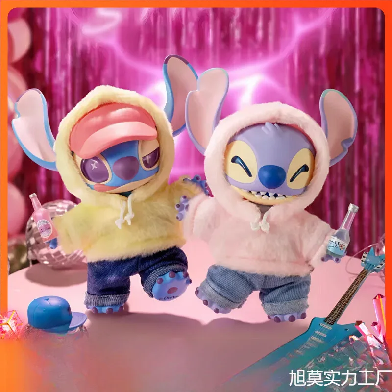 Disney Blind Box Toys for Boys Stitch Street Glue Plush Keychain Plush Toy Figure Display Holidays Gifts