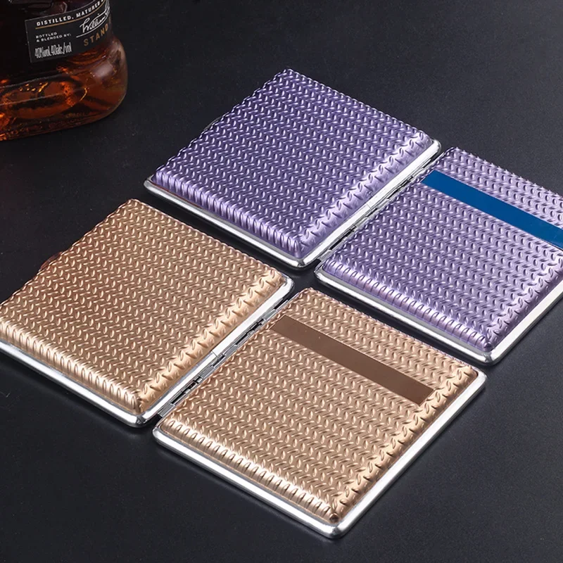 Fashion Cigarette Case 20pcs Metal Cigarette Holder Coarse Pack Anti-pressure Moisture-proof Portable Cigarette Case