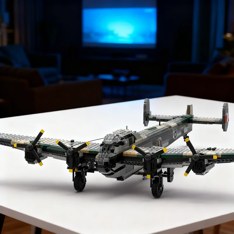2855 Teile MOC Avro Lancaster B Mk III Viermotoriger Bomber 1:35 Modellbausatz Kreatives Ausstellungsstück Geschenk Sammlerstück Deko für Kinder