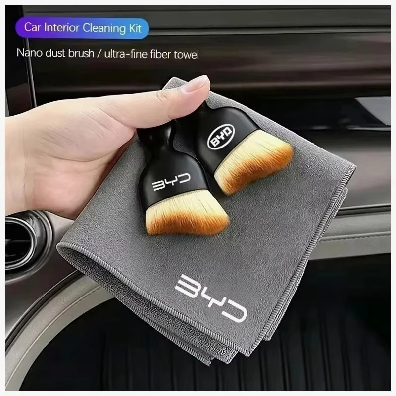 Car Interior Cleaning Brush Auto Wiping Towel Interior Duster For BYD Seal U Dolphin Mini Sealion 7 Song Pro ATTO 3 Yuan UP