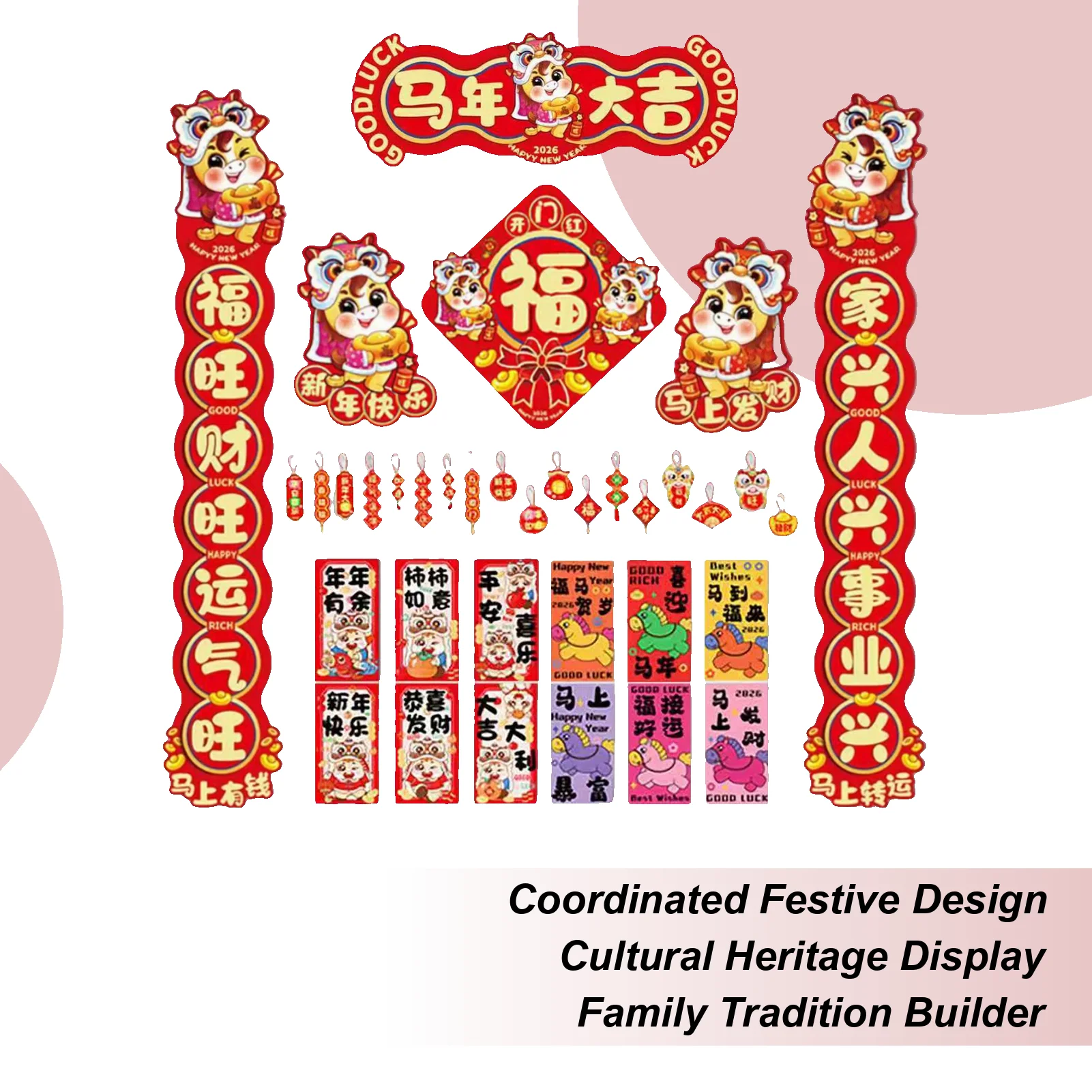 

2026 Chinese New Year Decorations 2026 Cultural Banner Couplet Chinese New Year Party Decorations For Friends Students Adults