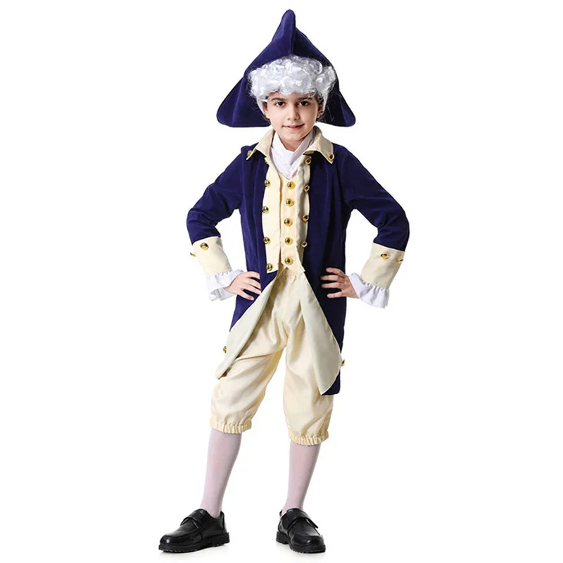 

2025 Washington Fancy Dress Up Boys 18th Century America Colonial Costume Girl Colonial Halloween Costume For Boy