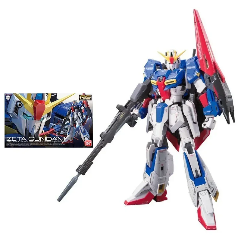 بانداي جاندام أطقم منمذجة أنيمي الشكل RG 10 1/144 MSZ-006 زيتا جاندام حقيقية Gunpla نموذج عمل لعبة الشكل لعب للأطفال