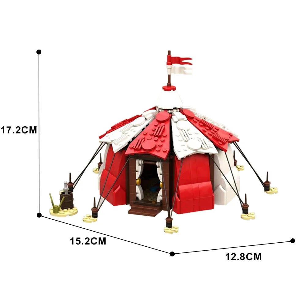 Gobricks MOC scènes de jeu patrouille centrale tente de Besieger ensemble de blocs de construction détruit tentes modèle brique jouets pour enfants garçon cadeau