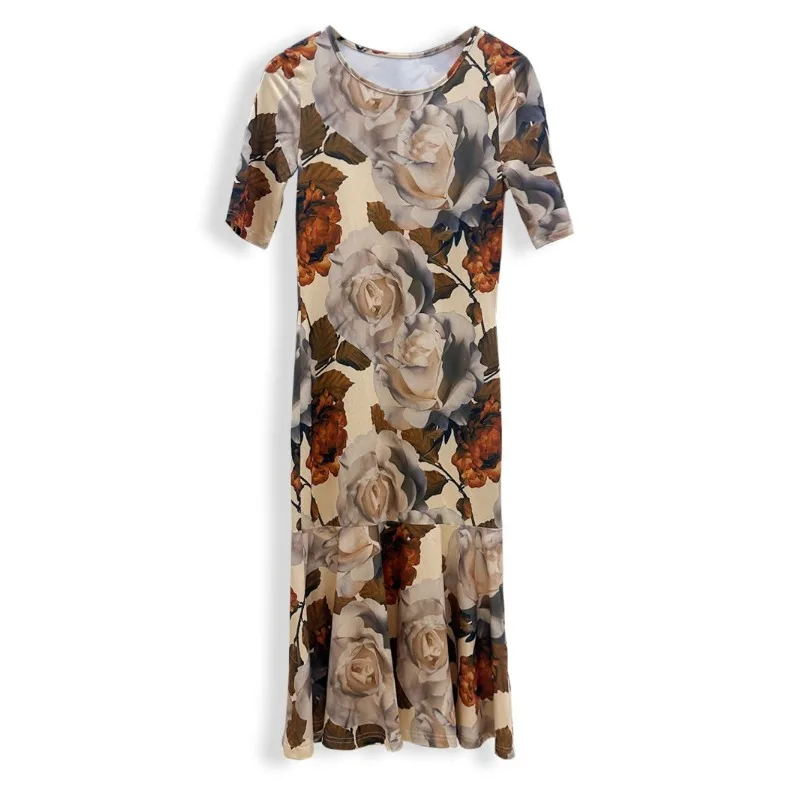 Nieuwe grensoverschrijdende zomer nieuwe retro veelzijdige mode bloemenprint dameskleding grensoverschrijdend