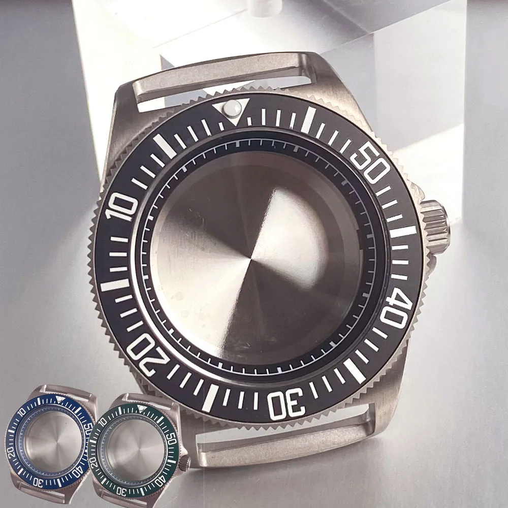 

42mm Tactical Frog Diving Titanium Watch Case Sapphire Glass 200M Waterproof Fit NH35 NH36 NH34 Ceramic Insert Watch Parts New