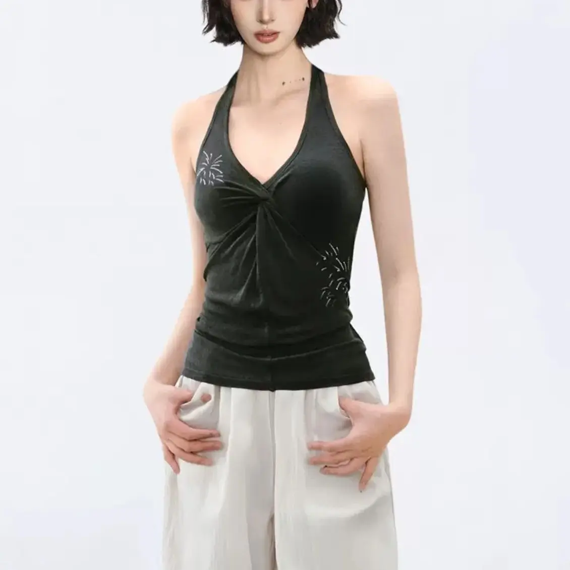 Women American Style Halter Vest Shirt Tops Summer New Slim Fit Hot Chic Camisole Top
