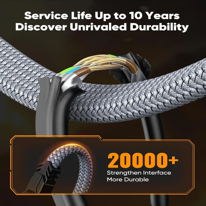 MIZIQIER Up to 100ft Cat8 Flat Network Cable 40Gbps RJ45 Internet LAN Cable Patch Cord for Modem Router Gaming PC PS4/5/6 Xbox