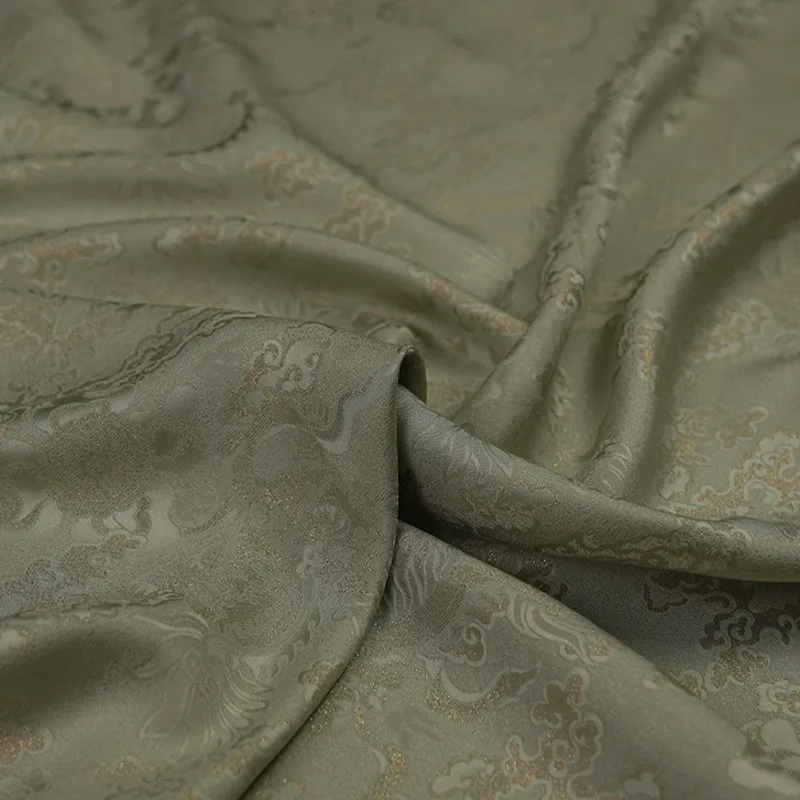 Woven gold pure silk new Chinese-style Hanfu and cheongsam fabric
