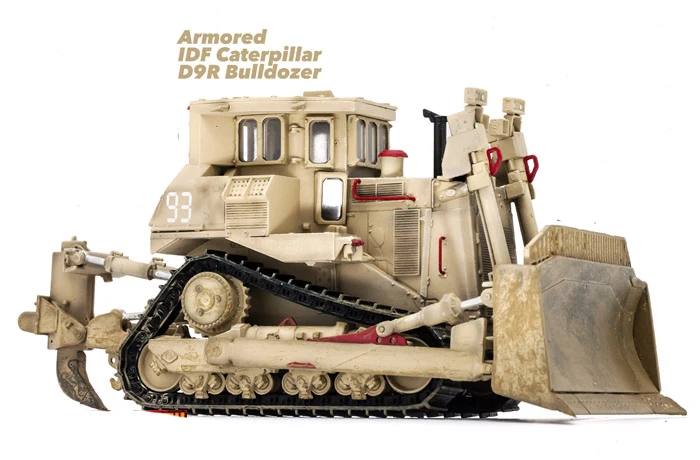 Finished Model 1/72 D9R Plastic Engineering Armored Bulldozer Model Bar Emulation Model Collectible Toy