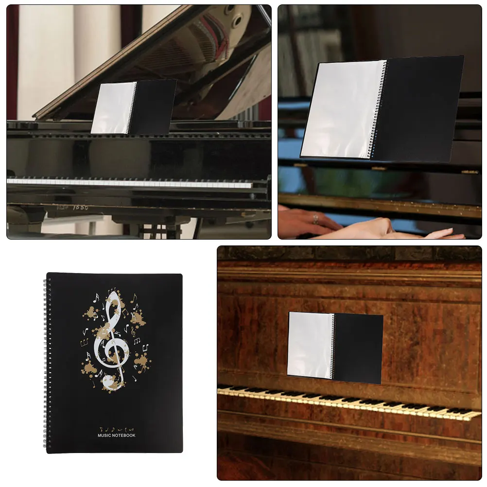 

2pcs A4 Music Folders With 30 Transparent Inserts Durable Sheet Music Storage Organizer Thickened Folder For Piano Band Spiral
