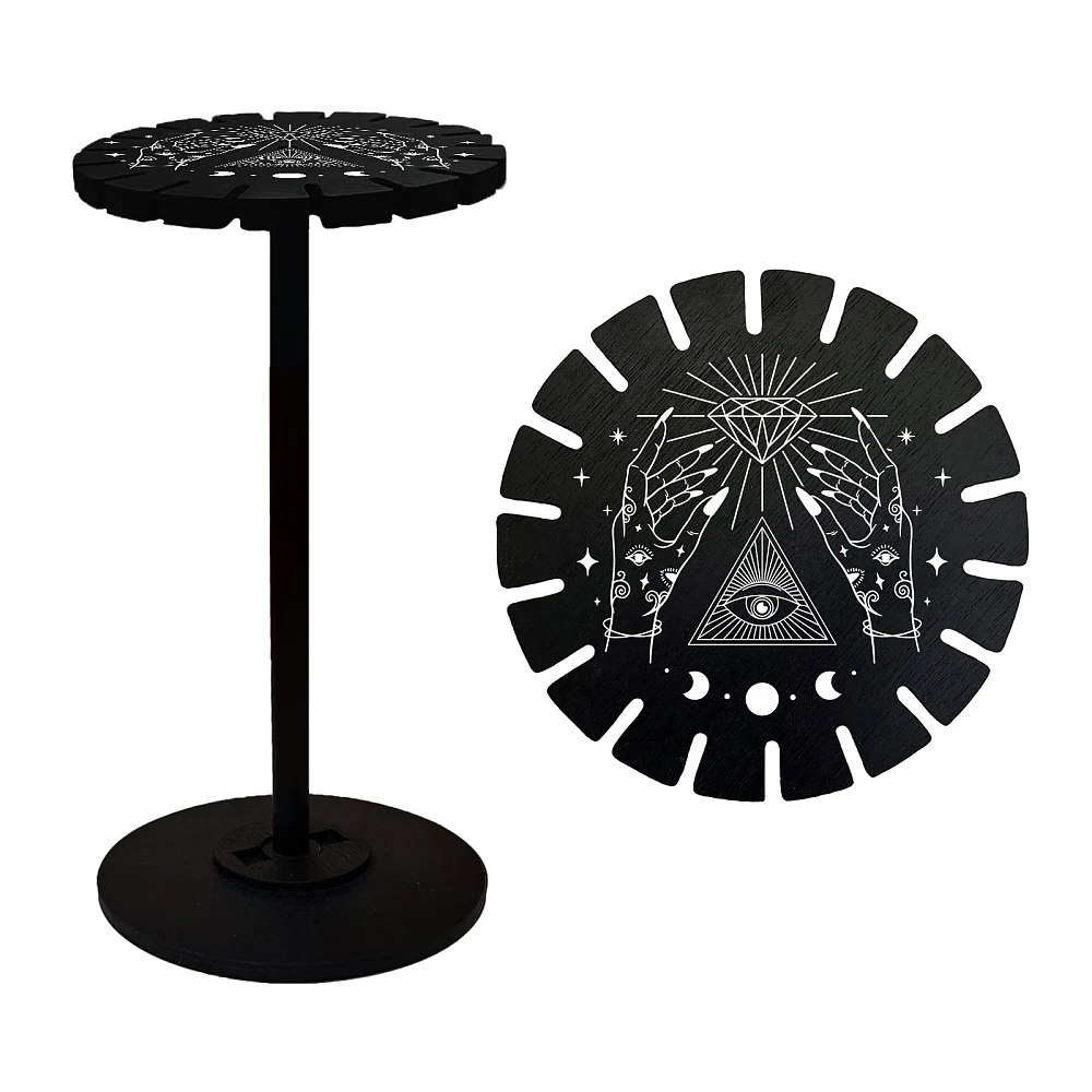 Pendulum Holder Shelf Wooden Pendulum Wheel Display Rack Black Display Shelf for Pendulum Display Gift Organizer Hand