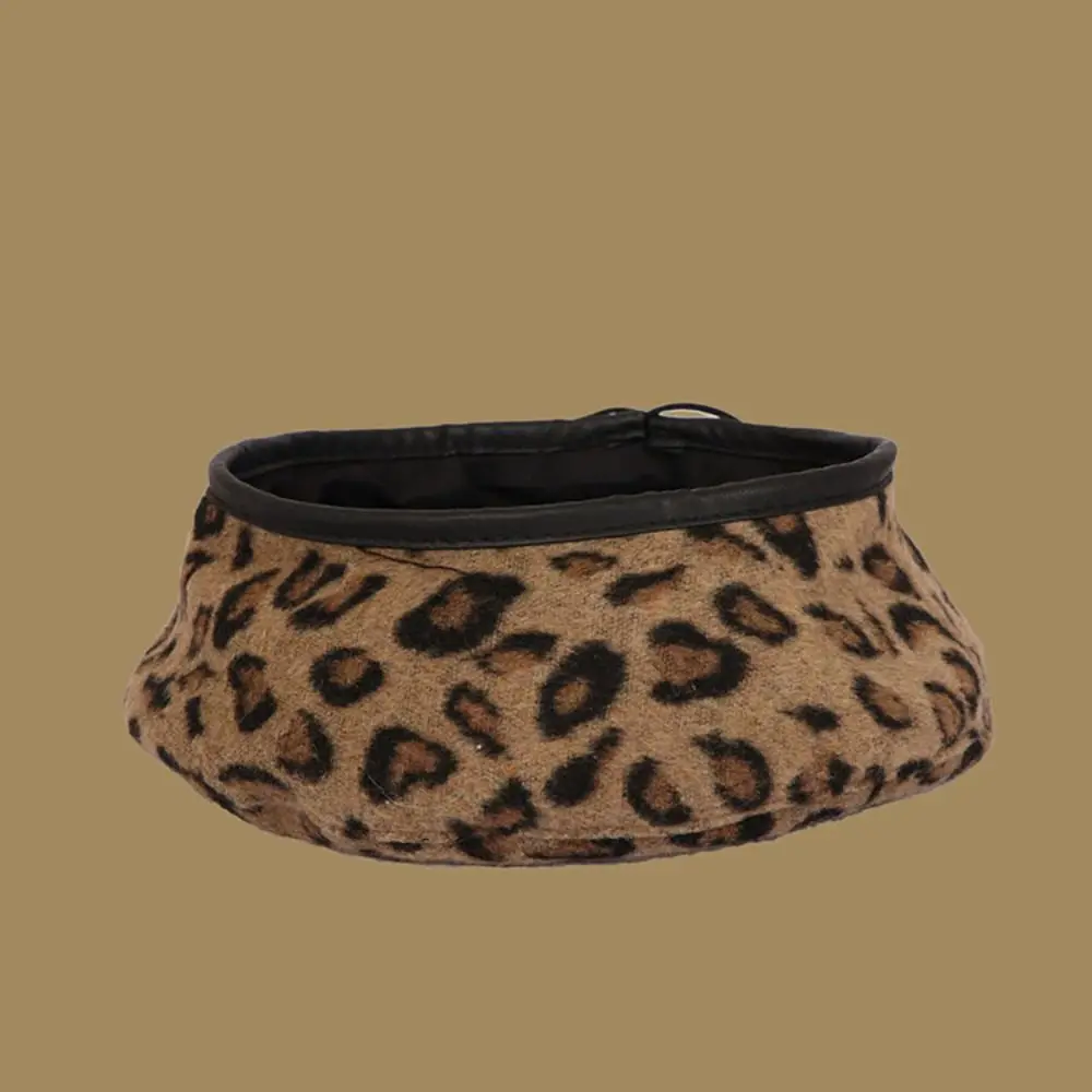 Fashion Korean Version Leopard Print Beret All-Match Student Painter Hat Octagonal Cap