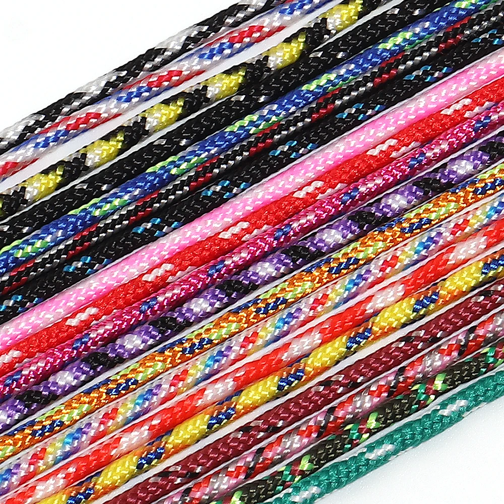 10 Yards 2 mm bunte gewebte Polyester-Schnur, multifunktionales Paracord für Outdoor-Wandern, Camping, Seil, DIY-Armband, Schlüsselanhänger – Detail 6