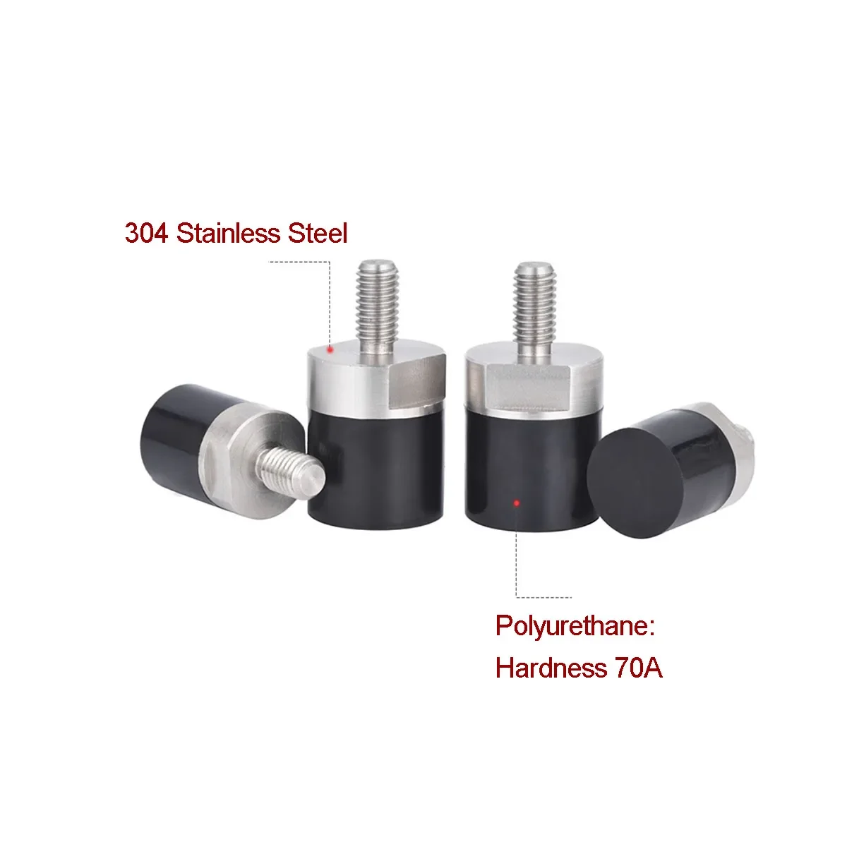 Rubber Coated Anti-Collision Screw, Buffer Shock Absorber Bolt M3-M16 Polyurethane with Wrench Position Screw 70A