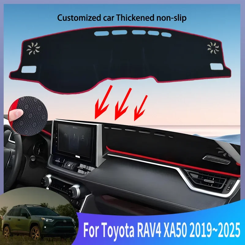 Ricambi Auto Per Toyota RAV4 XA50 2019 ~ 2025 2024 Ibrido Cruscotto Dell'automobile Copertura Zerbino Cruscotto Tappeti Tappetino antiscivolo Accessori