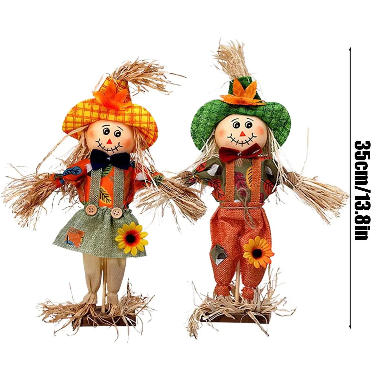 فزاعة زينة 2 قطعة الطيور بعيدا الشرفة ديكور المنزل 14 بوصة حصص مع القماش وقبعة لساحة الحديقة الشرفة حفلة المنزل #6