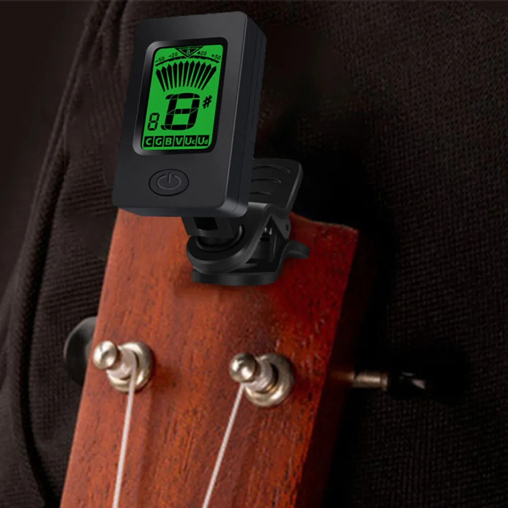 1pc Guitar Tuner Charging Rotatable Guitar Tuner Tunning Acoustic Electric Guitar Bass Mandolin Accessories Musical Equipment