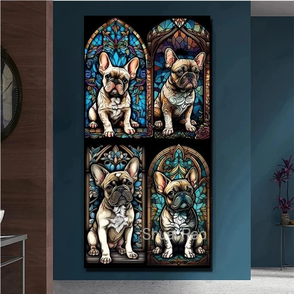 Large French Bulldog 5D DIY Diamond Painting New 2023 Full Diamond Embroidery Cross Stitch Kits Mosaic Art Home Decor Gift