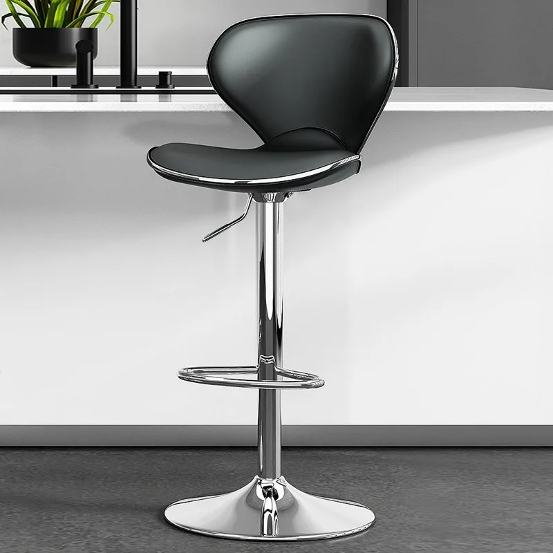 

Swivel Bar Stool, Adjustable Height, Modern Minimalist High Footrest Chair, Home Cashier Seat