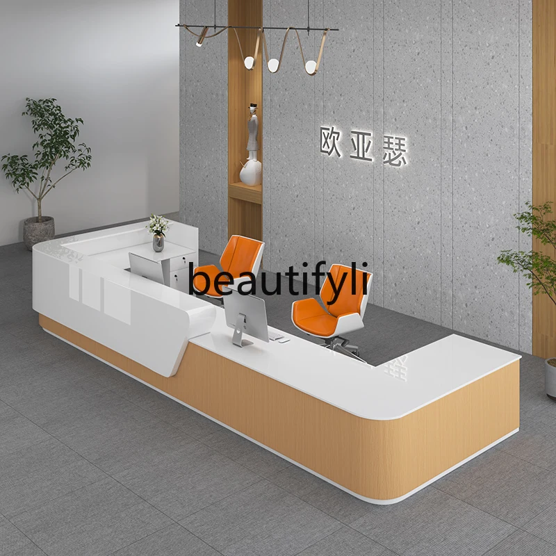 مكتب استقبال أمامي للشركة، مكتب استقبال بسيط وحديث، مكتب طبي، محطة ممرضة، منضدة، صفحة خرج الطب الصيني لكبار السن
