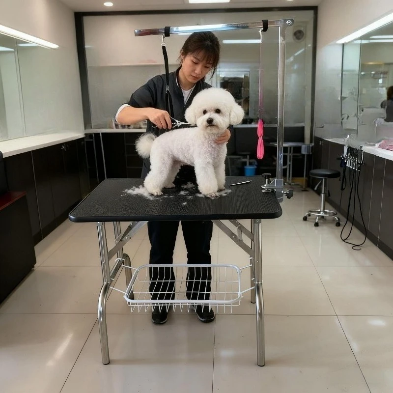 

Pet grooming table, bathing, shearing and trimming, stainless steel portable foldable table, grooming table