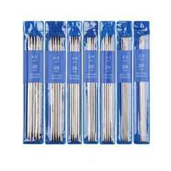 5-35PCS 20cm Stainless Steel Knitting Needles Set 2-5mm Double Pointed Straight Knitting Needles for Sweaters Knitting Tools