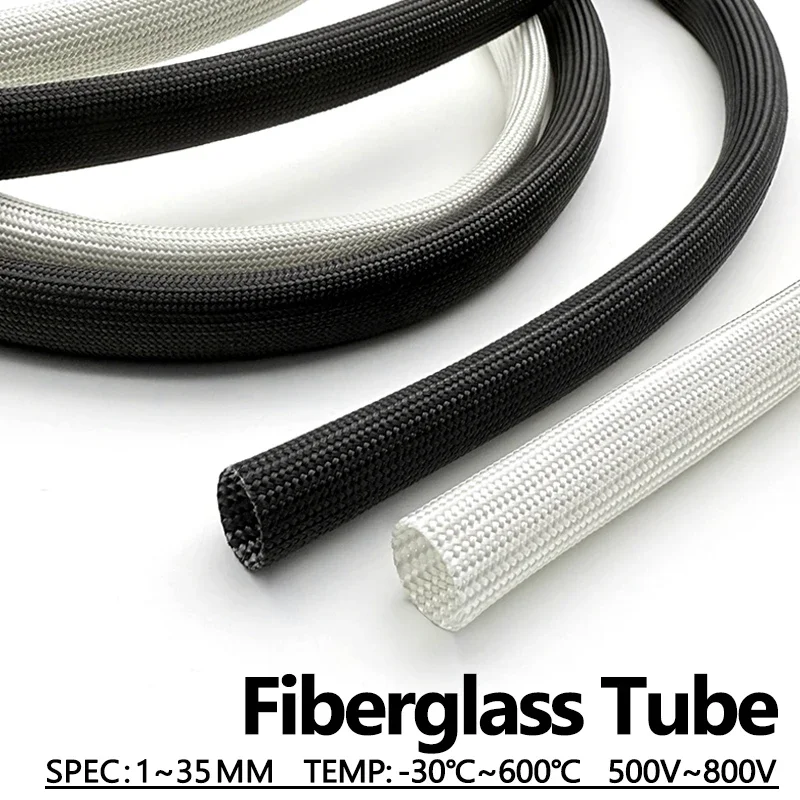 Funda de fibra de vidrio de 1mm-30mm, aislada para altas temperaturas de 600 grados, para protección y organización de cables de alimentación en estudios de fotografía.
